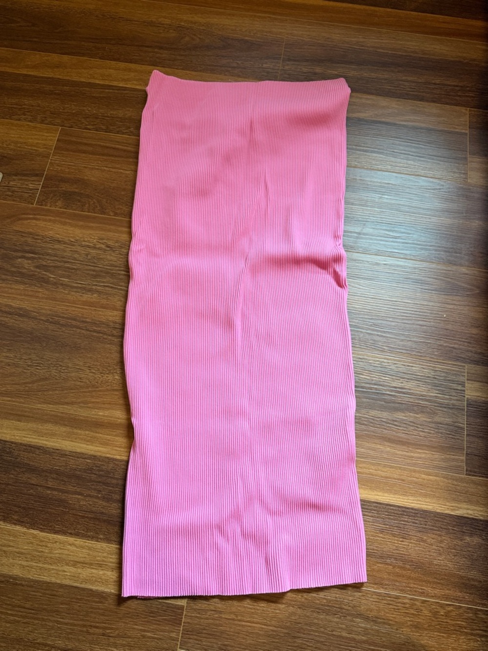 Women's Ribbed Pink Midi Skirt